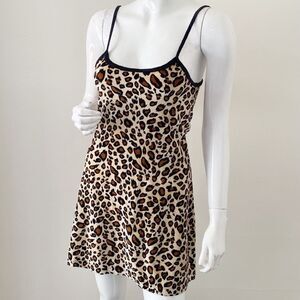 Delias x Dolls Kill Collaboration Leopard Print Velour Mini Tank Dress Y2K Vibes
